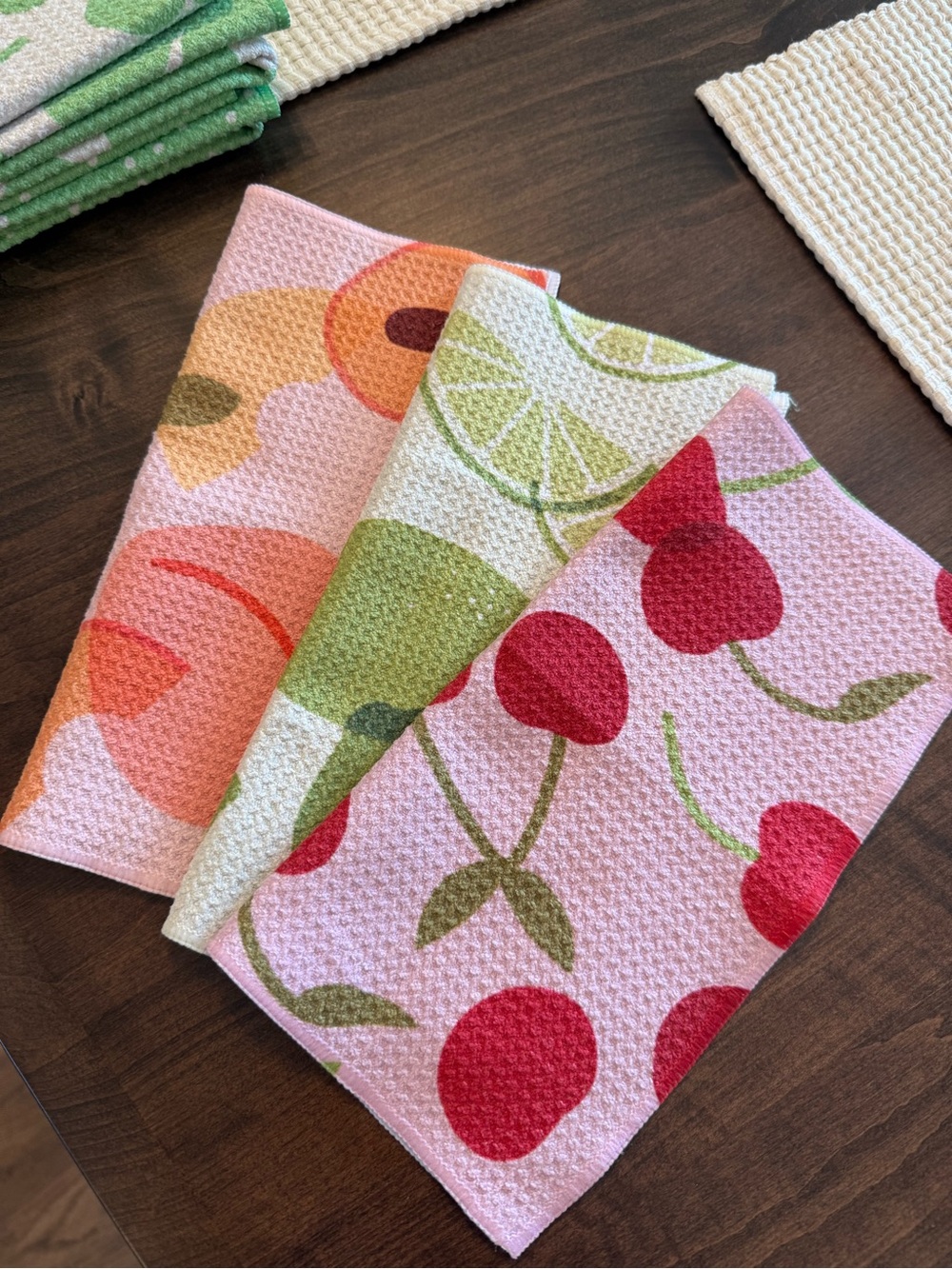 Geometry dish cloths set of 3